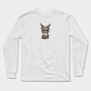 Lynx Cub Playing With Football Long Sleeve T-Shirt